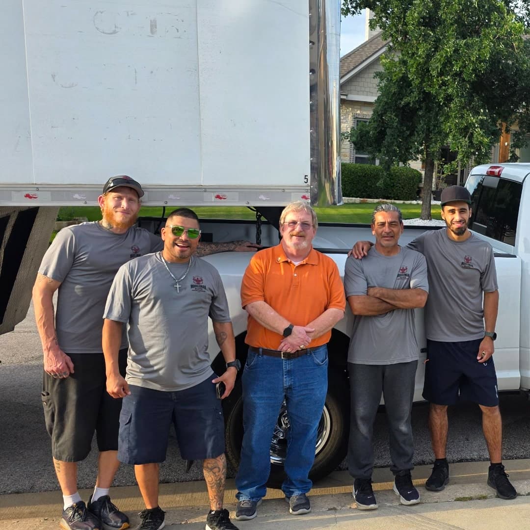 Long-distance moving truck on the highway