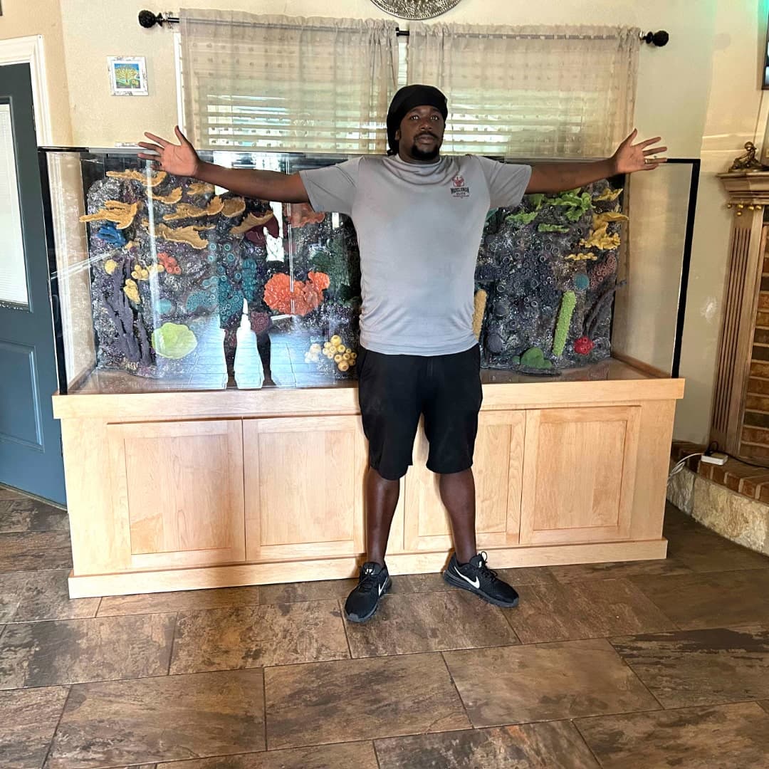 Large aquarium being prepared for safe relocation