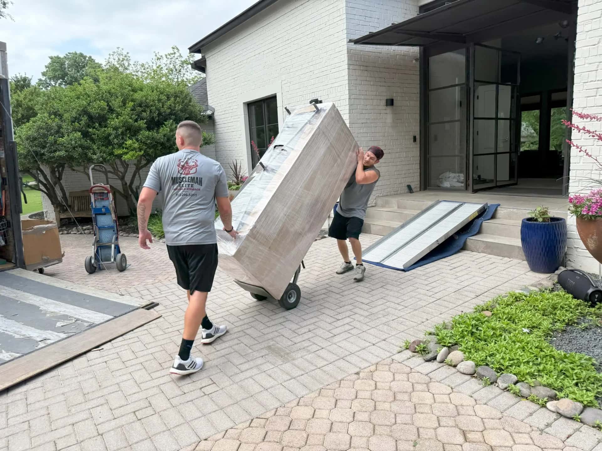 Muscleman Moving crew handling local residential move in Austin