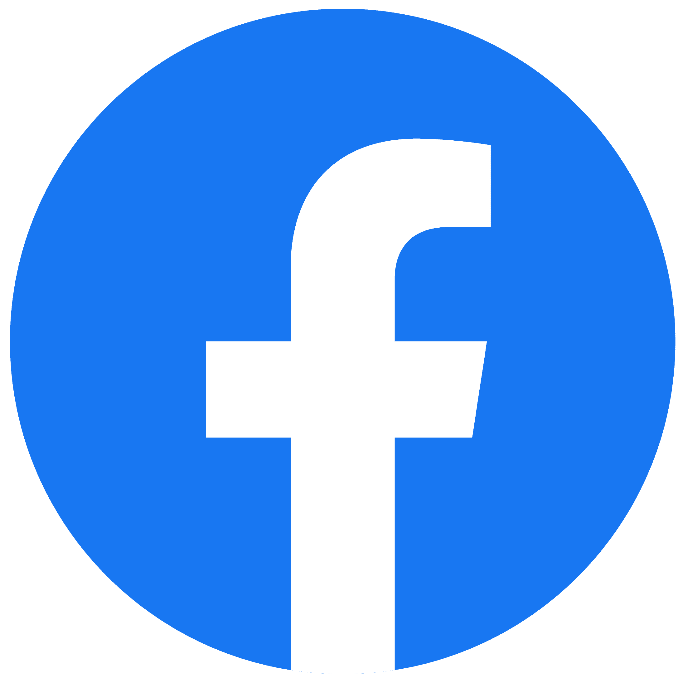 Facebook logo: a white lowercase 'f' inside a blue circle.