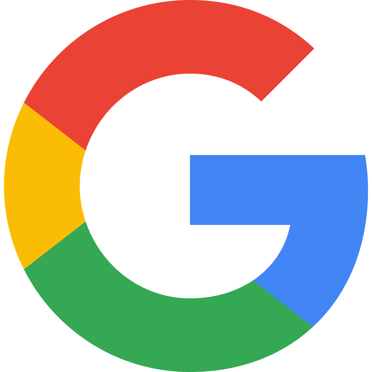 Google logo: a capital letter 'G' with color blocking in red, yellow, green, and blue.